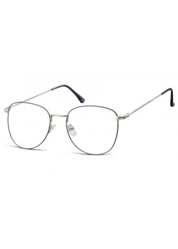 Oprawki okulary  Pilotki zerówki korekcyjne 924E niebiesko-srebrne ze sklepu Stylion w kategorii Okulary zerówki męskie - zdjęcie 107785621