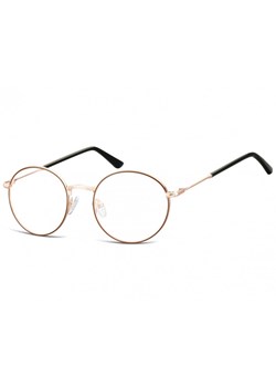 Lenonki okrągłe Okulary oprawki optyczne 919C złoto-brązowe ze sklepu Stylion w kategorii Oprawki do okularów męskich - zdjęcie 107786962