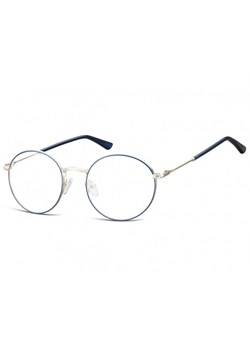 Lenonki okrągłe Okulary oprawki optyczne 919D srebrno-niebieskie ze sklepu Stylion w kategorii Oprawki do okularów męskich - zdjęcie 107786964
