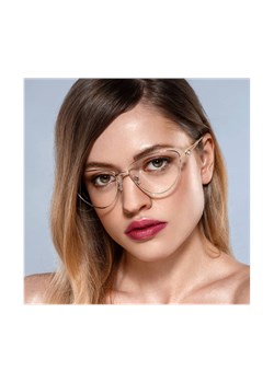 Złote okulary do komputera Damskie oprawki korekcyjne kocie oczy 2556C ze sklepu Stylion w kategorii Okulary korekcyjne damskie - zdjęcie 107787064