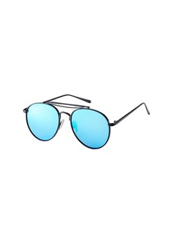 Damskie metalowe lustrzanki czarno niebieskie pre-09b ze sklepu Stylion w kategorii Okulary przeciwsłoneczne damskie - zdjęcie 107788620