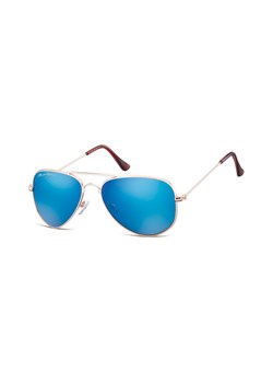 Zloto niebieskie Pilotki okulary lustrzane aviator MS94E ze sklepu Stylion w kategorii Okulary przeciwsłoneczne damskie - zdjęcie 107789174