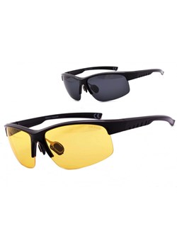 Okulary z dwoma soczewkami polaryzacyjnymi czarna i żółta - drs-55c1 ze sklepu Stylion w kategorii Okulary przeciwsłoneczne męskie - zdjęcie 107789582