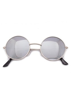 Lenonki srebrne lustrzane przeciwsłoneczne hippie retro 447A ze sklepu Stylion w kategorii Okulary przeciwsłoneczne damskie - zdjęcie 107789680