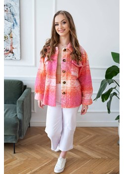 Koszulowa kurtka damska melanż różowa (3925B) ze sklepu goodlookin.pl w kategorii Kurtki damskie - zdjęcie 107962810