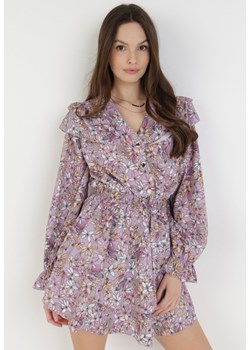 Liliowa Sukienka Callalee ze sklepu Born2be Odzież w kategorii Sukienki - zdjęcie 108485943