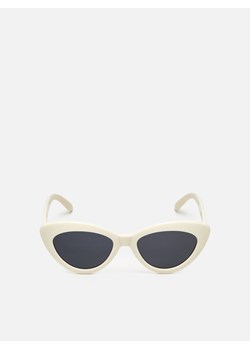 Cropp - Okulary przeciwsłoneczne cat eye - kremowy ze sklepu Cropp w kategorii Okulary przeciwsłoneczne damskie - zdjęcie 108568364