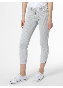 TONI - Spodnie damskie – Perfect Shape, biały|niebieski ze sklepu vangraaf w kategorii Spodnie damskie - zdjęcie 108667970