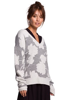 BK056 Sweter w kwiaty - model 1 ze sklepu Świat Bielizny w kategorii Swetry damskie - zdjęcie 108949513