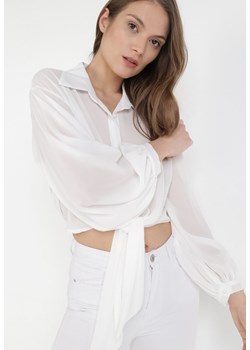 Biała Koszula Arritune ze sklepu Born2be Odzież w kategorii Koszule damskie - zdjęcie 109005144