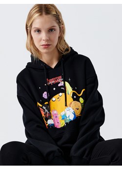 Cropp - Bluza z kapturem Adventure Time - czarny ze sklepu Cropp w kategorii Bluzy damskie - zdjęcie 109281543