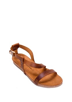 Skórzane sandały w kolorze jasnobrązowym ze sklepu Limango Polska w kategorii Sandały damskie - zdjęcie 109302822