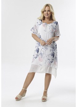 Biało-Niebieska Sukienka Coraeriel ze sklepu Born2be Odzież w kategorii Sukienki - zdjęcie 109437461