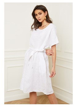 Sukienka biała Fleur De Lin koszulowa lniana 