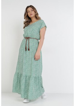 Zielono-Biała Sukienka Pherephine ze sklepu Born2be Odzież w kategorii Sukienki - zdjęcie 109843203