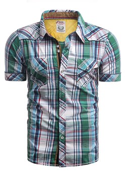 Koszula męska AL65 zielona ze sklepu Risardi w kategorii Koszule męskie - zdjęcie 109843311