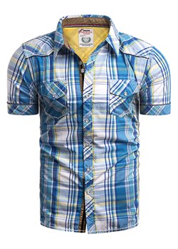 Koszula męska AL65 niebieska ze sklepu Risardi w kategorii Koszule męskie - zdjęcie 109973283