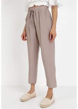 Ciemnobeżowe Spodnie Kylsea ze sklepu Born2be Odzież w kategorii Spodnie damskie - zdjęcie 110062792