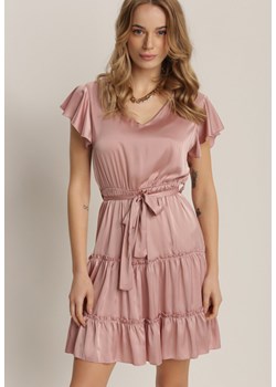 Sukienka Renee z krótkim rękawem różowa mini 