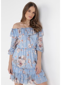 Niebieska Sukienka Peshanea ze sklepu Born2be Odzież w kategorii Sukienki - zdjęcie 110433954