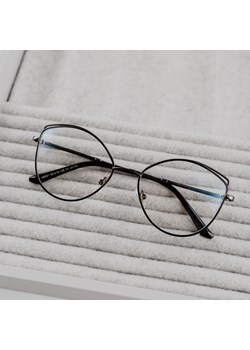 Czarno-grafitowe okulary do komputera Damskie zerówki kocie oczy z antyrefleksem 2527-8 ze sklepu Stylion w kategorii Okulary zerówki damskie - zdjęcie 110456742
