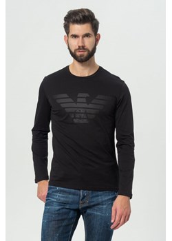 Emporio Armani Underwear- czarny longsleeve męski z dużym logo ze sklepu outfit.pl w kategorii T-shirty męskie - zdjęcie 110514534