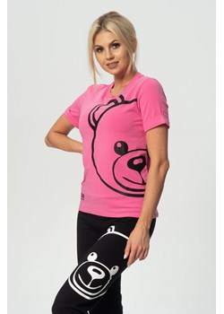 MOSCHINO UNDERWEAR - różowy t-shirt z czarnym misiem ze sklepu outfit.pl w kategorii Bluzki damskie - zdjęcie 110514664