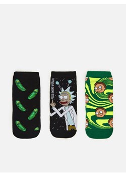 Cropp - 3 pack skarpet Rick and Morty - czarny ze sklepu Cropp w kategorii Skarpetki męskie - zdjęcie 110593013