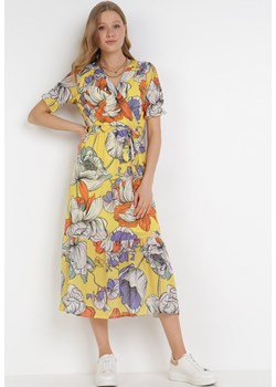 Żółta Sukienka Jynoris ze sklepu Born2be Odzież w kategorii Sukienki - zdjęcie 110605464