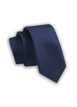 Krawat Granatowy Śledzik, Męski, Jednokolorowy, Elegancki, Gładki, 5cm -VERNON KRADM1805 ze sklepu JegoSzafa.pl w kategorii Krawaty - zdjęcie 110615431
