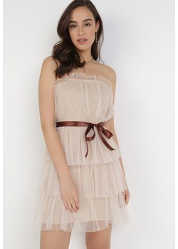 Beżowa Sukienka Moldorise ze sklepu Born2be Odzież w kategorii Sukienki - zdjęcie 110747563
