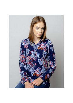 Granatowa bluzka oversize w duże wzory paisley ze sklepu Willsoor w kategorii Koszule damskie - zdjęcie 110878140