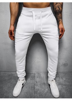 Spodnie dresowe męskie białe OZONEE JS/XW01Z ze sklepu ozonee.pl w kategorii Spodnie męskie - zdjęcie 110972012