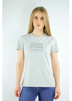 t-shirt damski napapijri np0a4fai7951 szary ze sklepu Royal Shop w kategorii Bluzki damskie - zdjęcie 111025690
