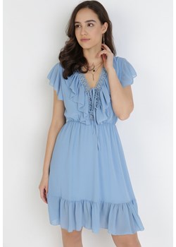 Niebieska Sukienka Ilaleora ze sklepu Born2be Odzież w kategorii Sukienki - zdjęcie 111503021