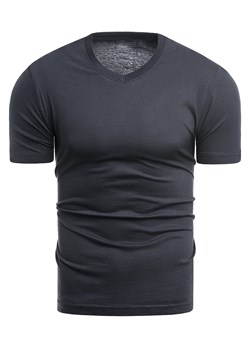 Męska koszulka t-shirt v-neck - granat ze sklepu Risardi w kategorii T-shirty męskie - zdjęcie 111503253