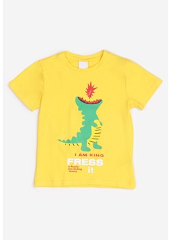 Żółta Koszulka Bathine ze sklepu Born2be Odzież w kategorii T-shirty chłopięce - zdjęcie 111591482