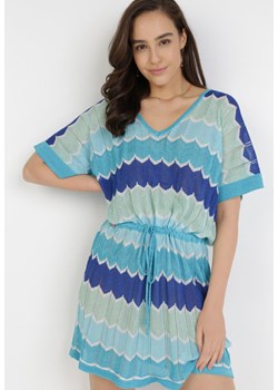 Niebieska Sukienka Acosalise ze sklepu Born2be Odzież w kategorii Sukienki - zdjęcie 111600692