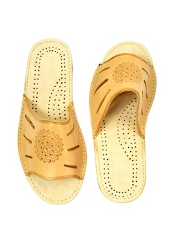 Skórzane pantofle damskie ze sklepu JK-Collection w kategorii Kapcie damskie - zdjęcie 111699712