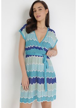 Niebieska Sukienka Brethophai ze sklepu Born2be Odzież w kategorii Sukienki - zdjęcie 111779683
