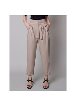 Beżowe spodnie cygaretki ze sklepu Willsoor w kategorii Spodnie damskie - zdjęcie 112298511