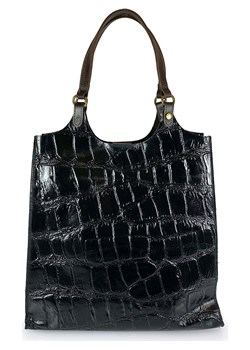 ORE10 Skórzany shopper bag &quot;Prince&quot; w kolorze czarnym - 32 x 35 x 13 cm ze sklepu Limango Polska w kategorii Torby Shopper bag - zdjęcie 112587571