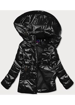 Pikowana błyszcząca kurtka damska czarna (2021-04) ze sklepu goodlookin.pl w kategorii Kurtki damskie - zdjęcie 112729612