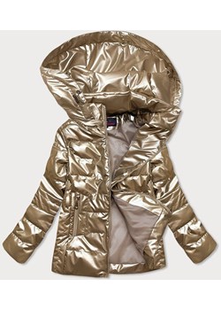 Pikowana błyszcząca kurtka damska złota (2021-04big) ze sklepu goodlookin.pl w kategorii Kurtki damskie - zdjęcie 112729623