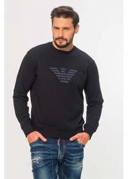 EMPORIO ARMANI - granatowa bluza męska z wyszywanym logo ze sklepu outfit.pl w kategorii Bluzy męskie - zdjęcie 112889782