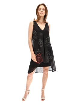 Czarna sukienka ze zwiewna górą Desigual ALIX ze sklepu Eye For Fashion w kategorii Sukienki - zdjęcie 112894263
