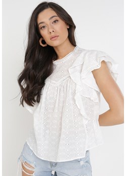 Biała Bluzka Sylphertise ze sklepu Born2be Odzież w kategorii Bluzki damskie - zdjęcie 113272400