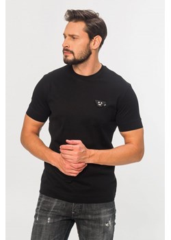 EMPORIO ARMANI - czarny t-shirt męski z wymienną aplikacją ze sklepu outfit.pl w kategorii T-shirty męskie - zdjęcie 113419642