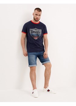 Granatowy t-shirt męski Diverse bawełniany na lato 