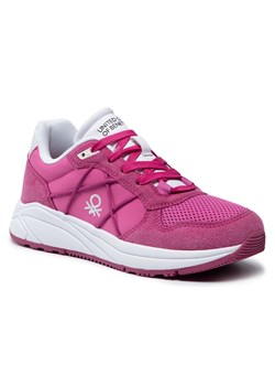 Buty sportowe damskie United Colors Of Benetton sneakersy różowe płaskie 